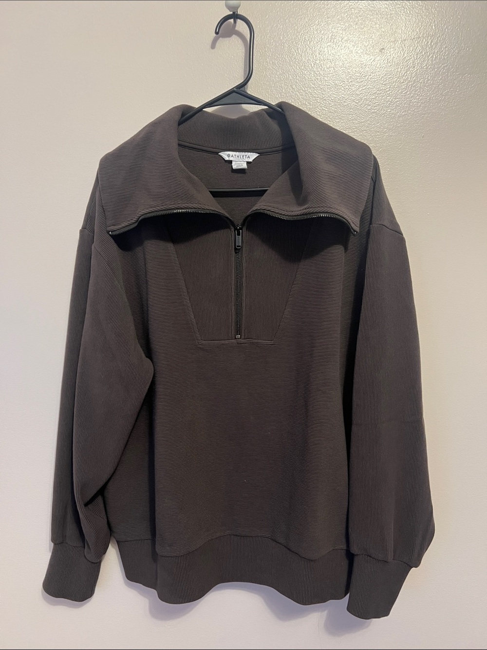 Athleta Ottoman Rib 1/4 Zip Oversized Sweatshirt – Size Medium – NWT
